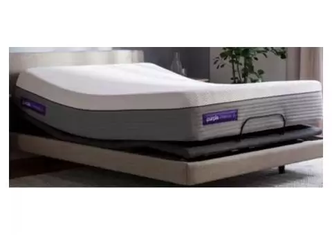 Like New Queen Purple Mattress And Adjustable Bed Frame